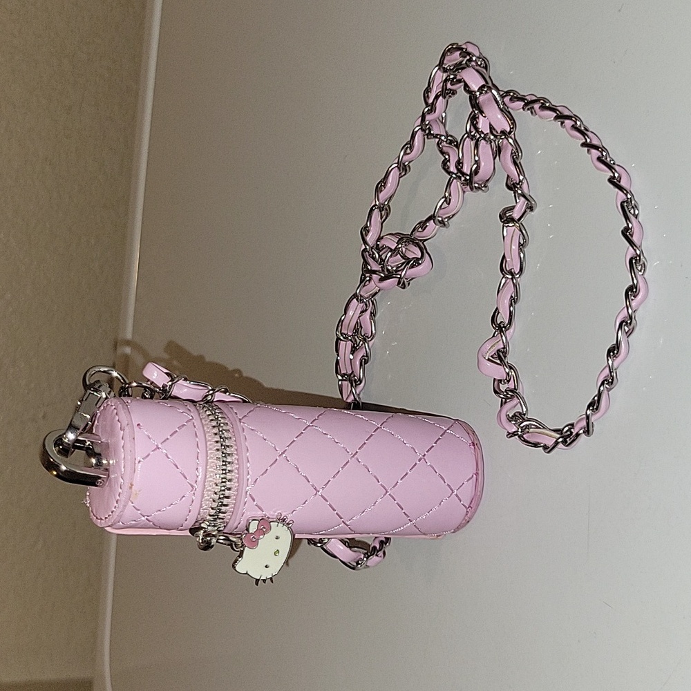 Forever 21 Quilted Pink Hello Kitty Lipstick Holder with Chain - Picture 2 of 6